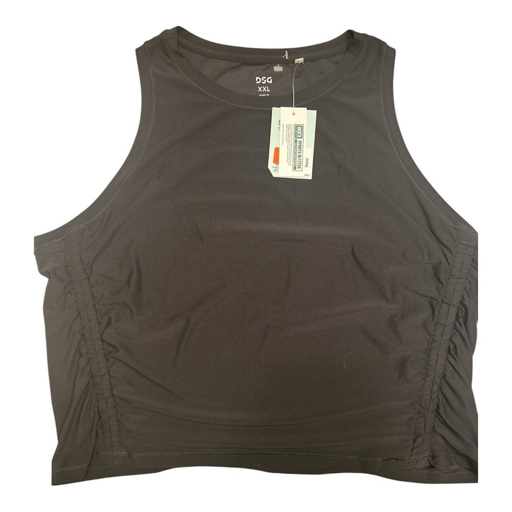 DSG Women Pure Black Cinch Tank Top Size Extra Extra Large